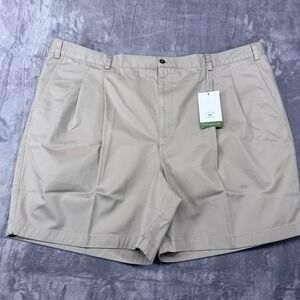 Cutter & Buck Shorts Mens 50B Khaki Pleated Cotton Elastic Back BCB06366‎ NWT